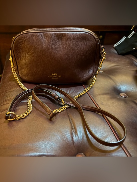 Coach Handbags - Coach Pebbled Leather Crossbody Bag in Brown with Gold Hardware